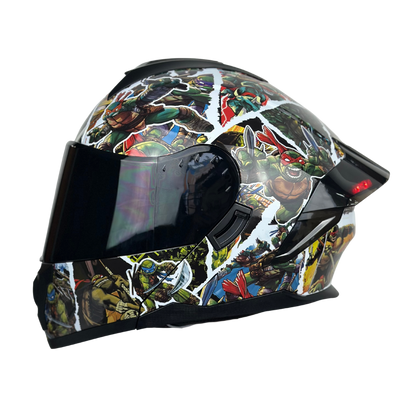 Casco Nickelodeon Abatible Boston Tortugas Ninja Brillante