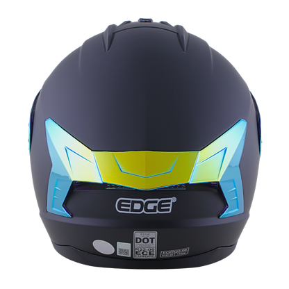 Casco EDGE Integral Extreme Solido Negro / Dorado Metalizado Certificación DOT I ECE