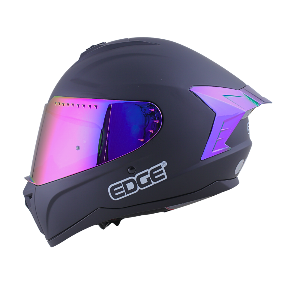 Casco EDGE Integral Extreme Solido Negro / Morado Metalizado Certificación DOT I ECE
