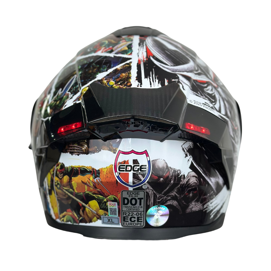 Casco Nickelodeon Abatible Boston Tortugas Ninja Brillante