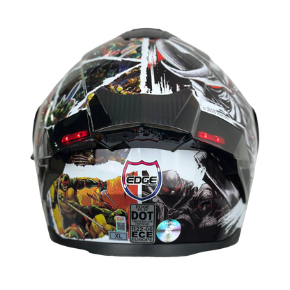 Casco Nickelodeon Abatible Boston Tortugas Ninja Brillante