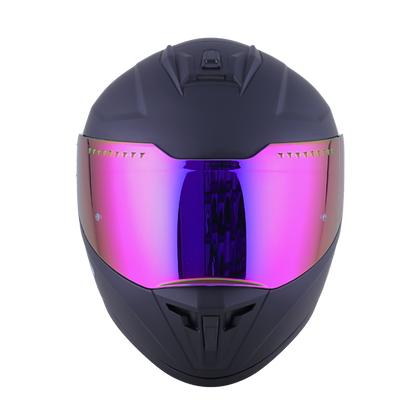 Casco EDGE Integral Extreme Solido Negro / Morado Metalizado Certificación DOT I ECE