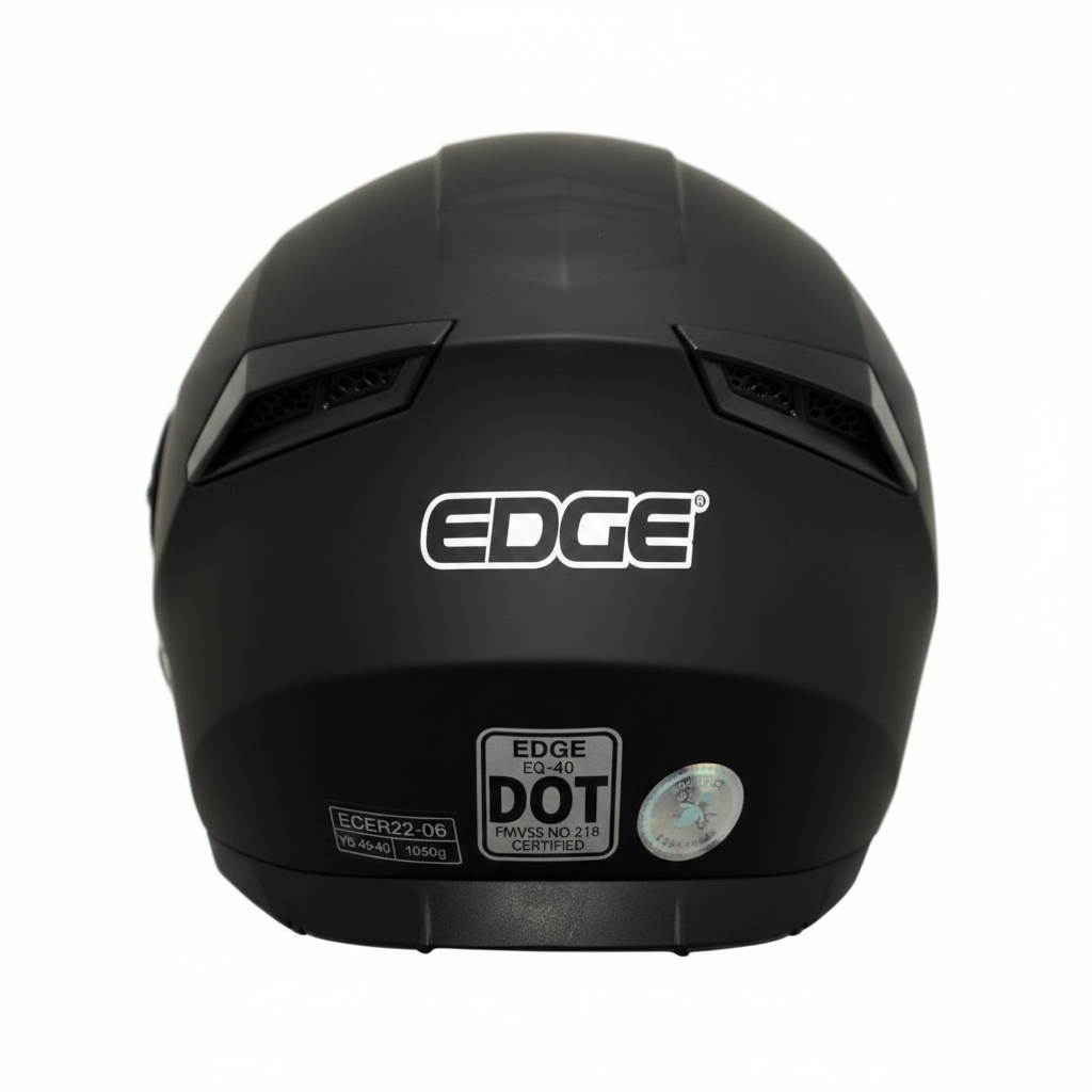 Casco EDGE Kids Integral Winner Solido Negro Certificación DOT