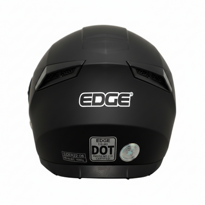 Casco EDGE Kids Integral Winner Solido Negro Certificación DOT