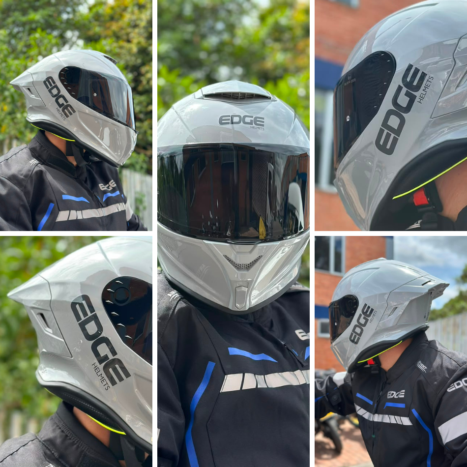 Casco Edge Integral Shanghai Solido Gris Brillante