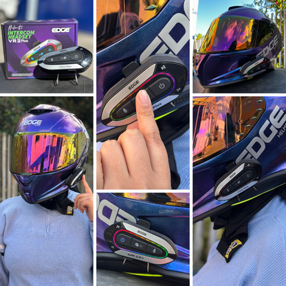 Intercomunicador para Casco de Moto Edge VR2 PLUS Bidireccional 2 Conductores