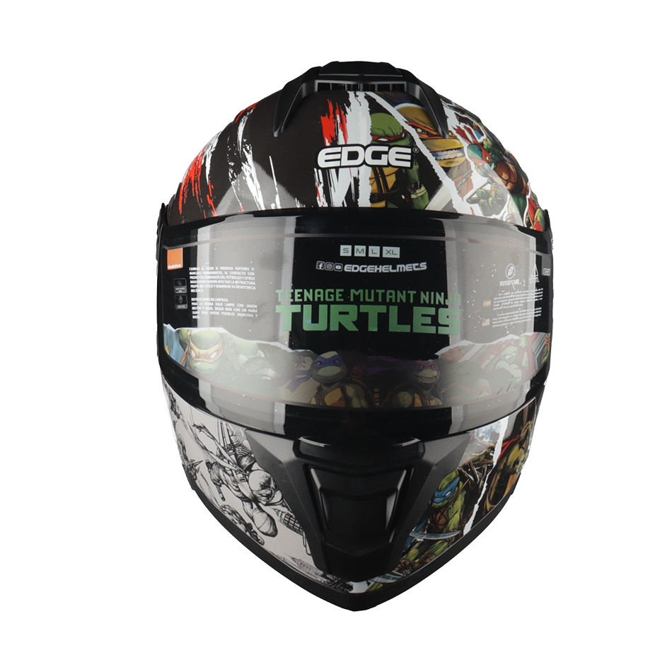 Casco Nickelodeon Abatible Boston Tortugas Ninja Brillante