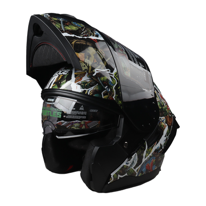 Casco Nickelodeon Abatible Boston Tortugas Ninja Brillante