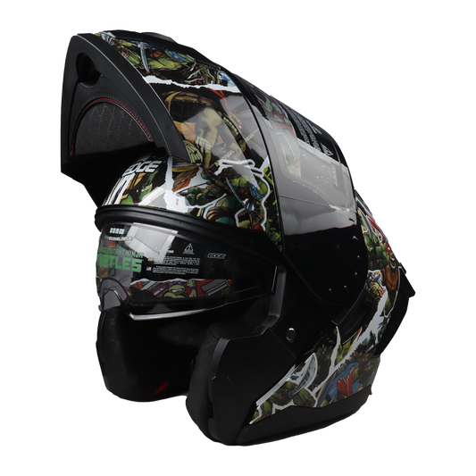 Casco Nickelodeon Abatible Boston Tortugas Ninja Brillante