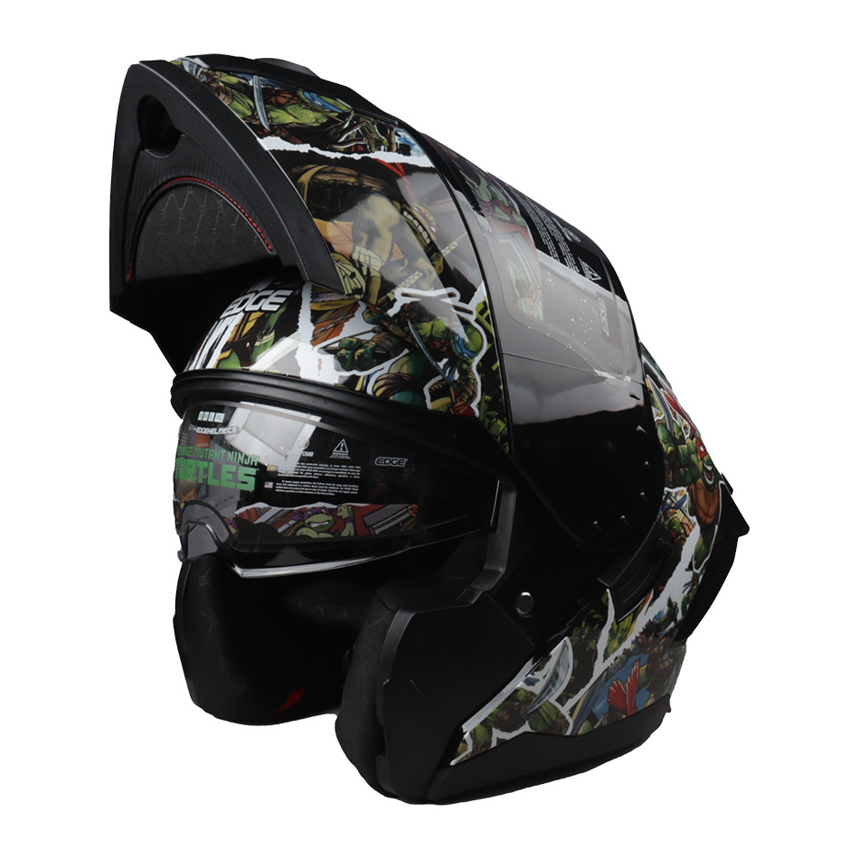 Casco Nickelodeon Abatible Boston Tortugas Ninja Brillante