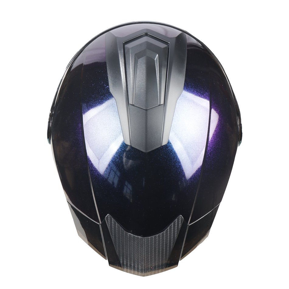 Casco Edge Abatible Boston Camaleón Morado Brillante