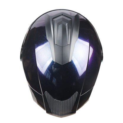 Casco Edge Abatible Boston Camaleón Morado Brillante