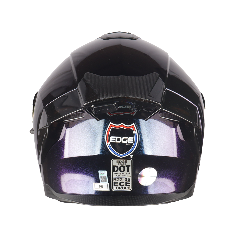 Casco Edge Abatible Boston Camaleón Morado Brillante