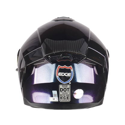 Casco Edge Abatible Boston Camaleón Morado Brillante