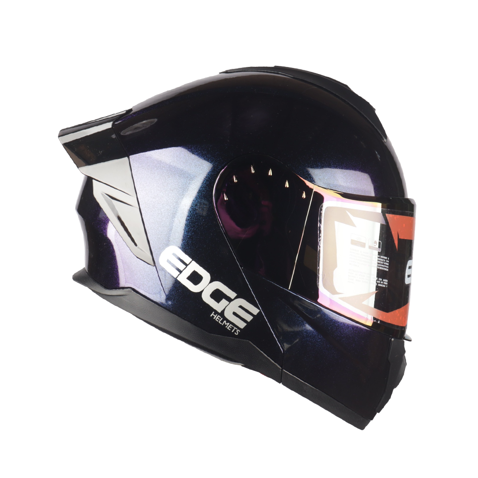 Casco Edge Abatible Boston Camaleón Morado Brillante