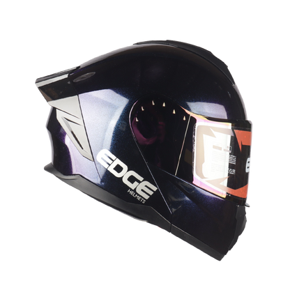 Casco Edge Abatible Boston Camaleón Morado Brillante