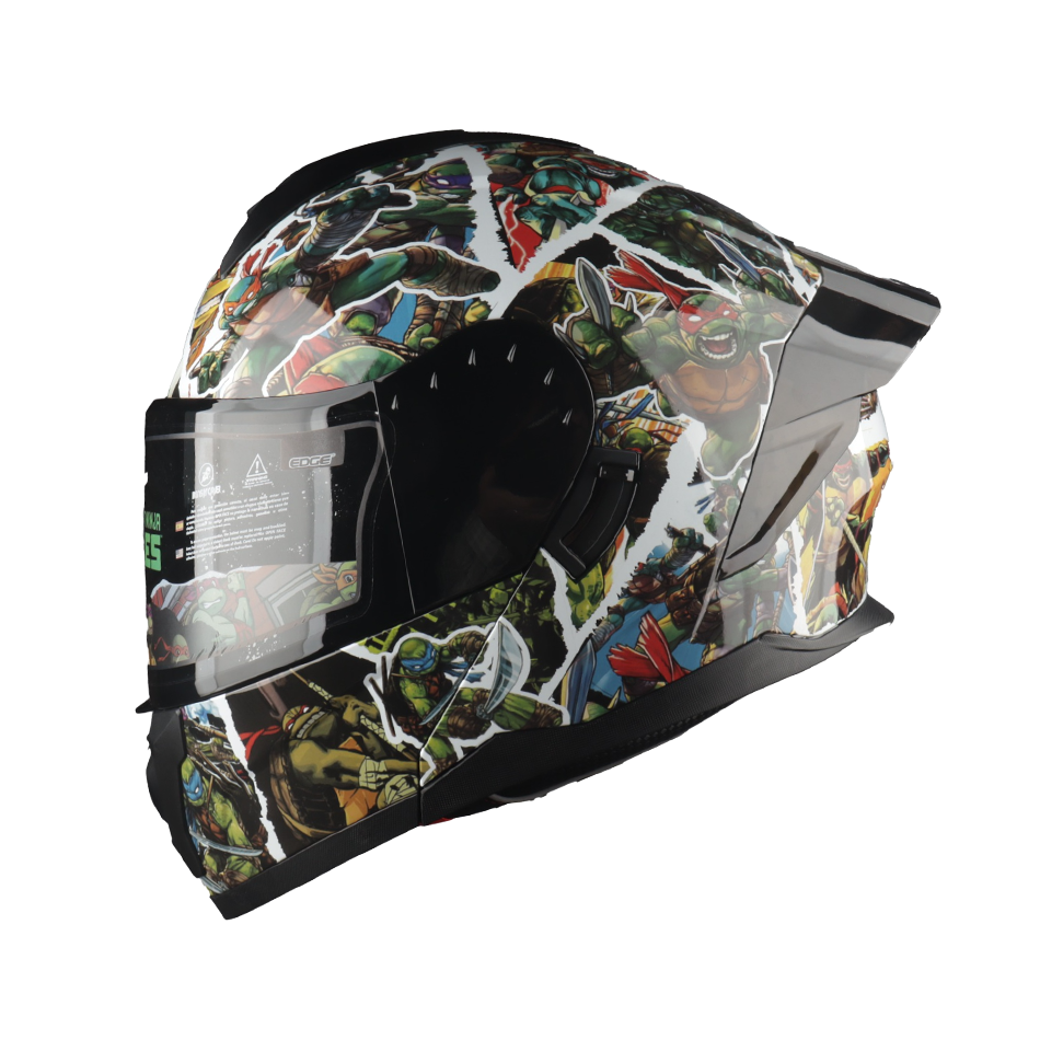 Casco Nickelodeon Abatible Boston Tortugas Ninja Brillante