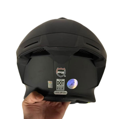 Casco EDGE Integral Shanghai Sólido Negro Logo Morado Mate Certificación DOT I ECE