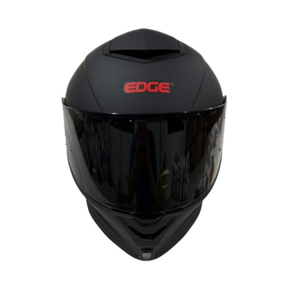 Casco EDGE Integral Shanghai Sólido Negro Logo Rojo Mate Certificación DOT I ECE