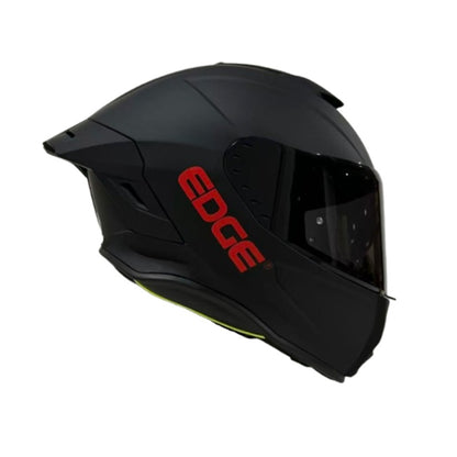 Casco EDGE Integral Shanghai Sólido Negro Logo Rojo Mate Certificación DOT I ECE