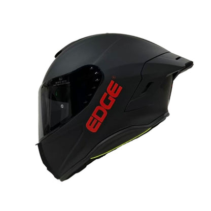 Casco EDGE Integral Shanghai Sólido Negro Logo Rojo Mate Certificación DOT I ECE