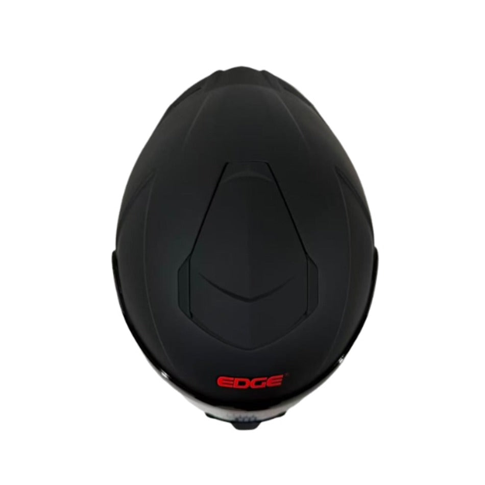Casco EDGE Integral Shanghai Sólido Negro Logo Rojo Brillante Certificación DOT I ECE